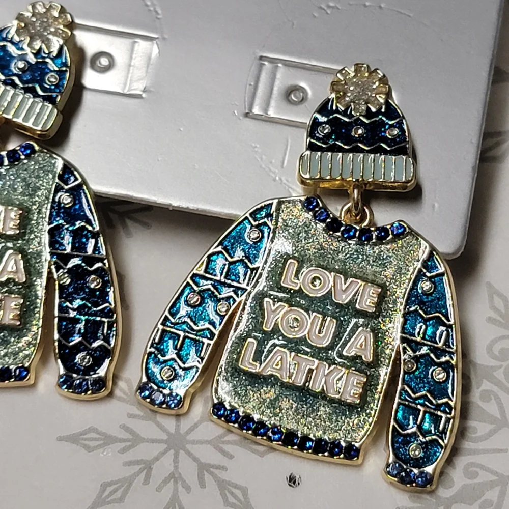 SUGARFIX by BaubleBar Love You a Latke Happy Hanukkah! Jewish Holiday Earrings